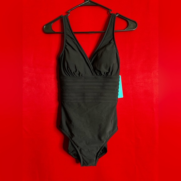 Aqua Green Other - #384-NWT- Elegant Black One-PieceWomen's Tummy Control Swimsuit Size Small